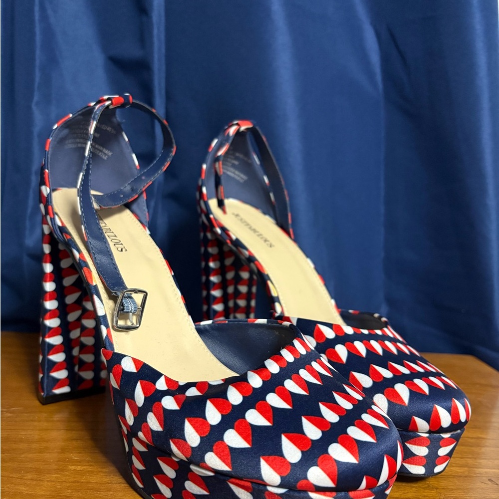Red White and Blue Heels